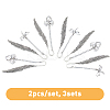 6Pcs Tibetan Style Alloy Pendant Bookmarks AJEW-FH0002-98B-3