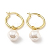 Plastic Pearl Dangle Hoop Earrings EJEW-A070-01G-1