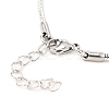 1Pc Unisex 304 Stainless Steel Round Snake Chain Bracelets BJEW-DJ0001-62-2