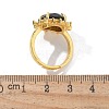 Sunflower Natural Tiger Eye Finger Rings RJEW-B113-03G-04-5
