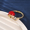 Brass Micro Pave Cubic Zirconia Open Cuff Rings for Women RJEW-U057-26G-02-3