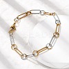 304 Stainless Steel Oval Link Chain Bracelets for Women BJEW-D377-01B-3