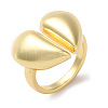 Rack Plating Heart Brass Open Cuff Ring for Women RJEW-A037-01G-1