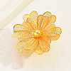 Elegant Flower Iron Open Cuff Ring for Women's Wedding Dress Accessories TU2718-1