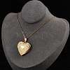 304 Stainless Steel Heart Locket Pendant Cable Chain Necklaces for Women NJEW-M050-04F-G-3