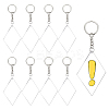 DIY Rhombus with Angle Acrylic Blank Pendant Keychain Making Kits DIY-BC0001-63A-1