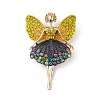 Butterfly Dancer Enamel Pin with Rhinestone JEWB-P016-01G-03-2