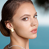 Real 14K Gold Plated 4 Pairs 4 Style Alloy Stud Earrings for Women EJEW-AN0004-24-5