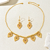 Bohemian Brass Micro Pave Cubic Zirconia Teardrop Charm Necklace & Earrings Sets for Women OD4014-5