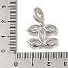 Leaf Rack Plating Brass Micro Pave Clear Cubic Zirconia Pendant KK-H485-08P-3