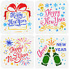 4Pcs 4 Styles PET Hollow Out Drawing Painting Stencils DIY-WH0394-0153-1