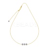 Clear Cubic Zirconia 3 Flat Round Link 925 Sterling Silver Cable Chain Necklaces for Women NJEW-S457-08G-1