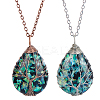 4Pcs 2 Colors Teardrop Pendant Necklaces Set NJEW-BC0001-04-1