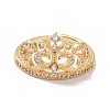 Clear Cubic Zirconia Crown Open Ring RJEW-P032-28G-2