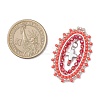 3Pcs Glass Seed Beaded Oval with Cross Pendants PALLOY-MZ01000-2