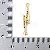 Rack Plating Brass Micro Pave Clear Cubic Zirconia Lightning Bolt Connector Charms KK-A234-067G-3
