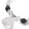 Natural Quartz Crystal Beaded Stretch Bracelets BJEW-JB10070-05-3