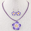 Flower Polymer Clay Dangle Earrings & Pendant Necklaces Sets for Women FS-WG4A5F2-03-1