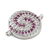 Rack Plating Brass Micro Pave Orchid & Clear Cubic Zirconia Vortex Connector Charms KK-A234-057P-2