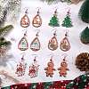 Christmas Printed Wood Dangle Earrings EJEW-JE06518-1