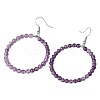 Fashionable Natural Amethyst Hoop Earrings for Women KJ9273-15-1