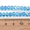 Electroplate Transparent Glass Beads Strands EGLA-A046-01B-16-4