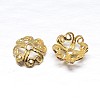 Real 18K Gold Plated 4-Petal 925 Sterling Silver Bead Caps STER-M100-07-1