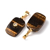 Natural Tiger Eye Pendants G-P628-01G-03-2