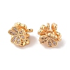 Brass Micro Pave Cubic Zirconia Beads KK-B100-51G-01-2