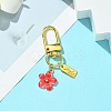 Alloy Enamel Flower Pendant Decorations HJEW-YW00003-3