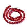 Electroplate Opaque Solid Color Glass Beads Strands X1-EGLA-A034-P8mm-L04-2