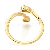 Teardrop Rack Plating Brass Micro Pave Cubic Zirconia Open Cuff Rings for Women RJEW-M022-33G-3