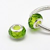 Faceted Glass Large Hole Rondelle European Beads GPDL-L002-01-2