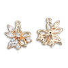 Brass Pave Clear Cubic Zirconia Pendants KK-N235-042LG-1