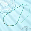 Boho Natural Cultured Freshwater Pearl & Round Seed Beaded Braided Necklaces for Women NJEW-JN06187-02-1