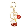 Chinese Style Alloy Enamel Keychains KEYC-WH0027-44A-1