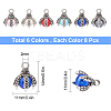 48Pcs 6 Color Tibetan Style Alloy Charms FIND-SC0002-12-2