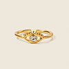Adjustable 304 Stainless Steel with Cubic Zirconia Cuff Open Rings for Women LS-DT5559-4