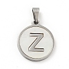 304 Stainless Steel with White Shell Pendants STAS-G268-01-P-3