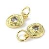 Rack Plating Brass Micro Pave Cubic Zirconia Pendants KK-K332-11G-3