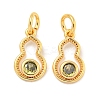 Brass Micro Pave Cubic Zirconia Pendants KK-P275-34G-1