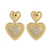 Rack Plating Brass Heart Stud Earrings for Women EJEW-D280-06G-2