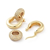 Rings Brass with Cubic Zirconia Dangle Hopp Earrings EJEW-Q811-34G-2