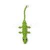 Glass Seed Beaded Gecko Pendants PALLOY-MZ01115-01-1