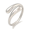 Non-Tarnish 304 Stainless Steel Teardrop Open Cuff Ring for Women RJEW-A043-19P-1