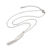 304 Stainless Steel Twist Stick Pendant Cable Chain Necklaces NJEW-H044-08P-2