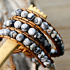 Natural Map Stone Beads Wrap Bracelets WG9B6C1-01-4