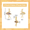 4Pcs 2 Colors Brass Micro Pave Cubic Zirconia Pendants KK-DC0003-39-2