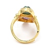 Natural Amethyst & Gemstone Twist Rhombus Adjustable Ring RJEW-C044-01G-3