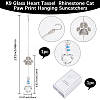 Pet Memorial Alloy Rhinestone Cat Paw Print Hanging Suncatchers HJEW-WH20022-03S-2